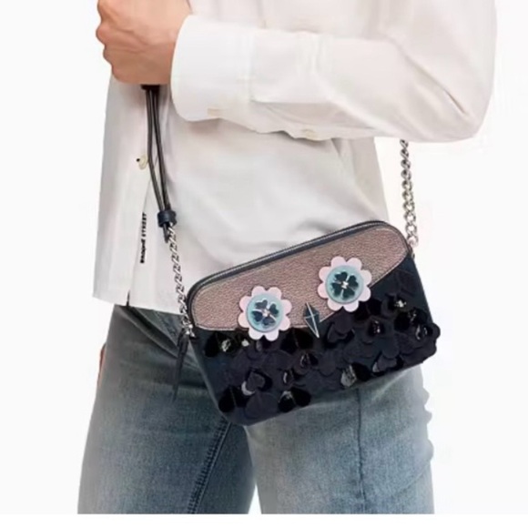kate spade Handbags - Kate Spade New York Floral Appliqué Camera Crossbody Bag